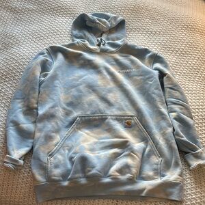 Blue and white Carhartt oversized hoodie size large